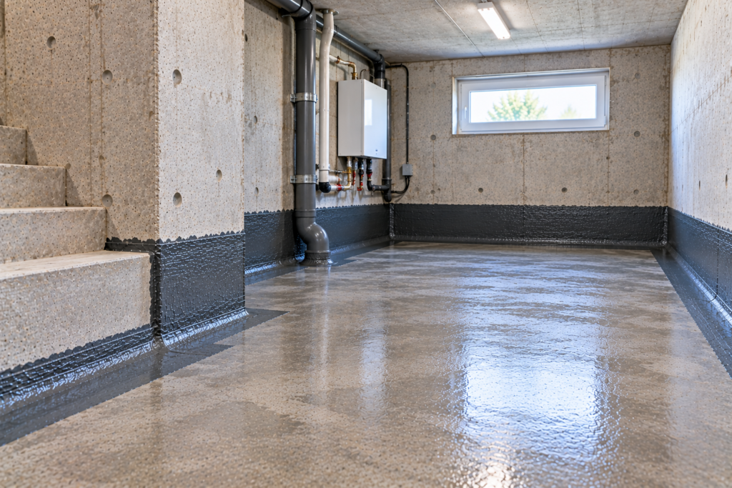 Aplicare mortar hidroizolant mineral pe un perete de beci